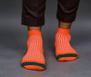 Men's Cotton Orange - Green Casual Ribbed Ankle Length Socks