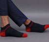 Men's Cotton Blue - Red Casual Ankle Length Socks