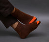 Men's Cotton Coffee - Orange Casual Ribbed Ankle Length Socks