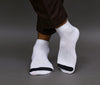 Men's Cotton White - Black Casual Ribbed Ankle Length Socks