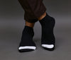 Men's Cotton Black - White Casual Ribbed Ankle Length Socks