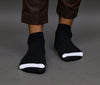 Men's Cotton Black - White Casual Ribbed Ankle Length Socks