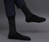 Men's Premium Cotton Striped Black & White Color Full Length Socks For Men - Pack of 2 Pair