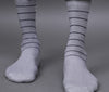 Men's Premium Cotton Striped Navy-Blue & Still-Gray Color Full Length Socks For Men - Pack of 2 Pair